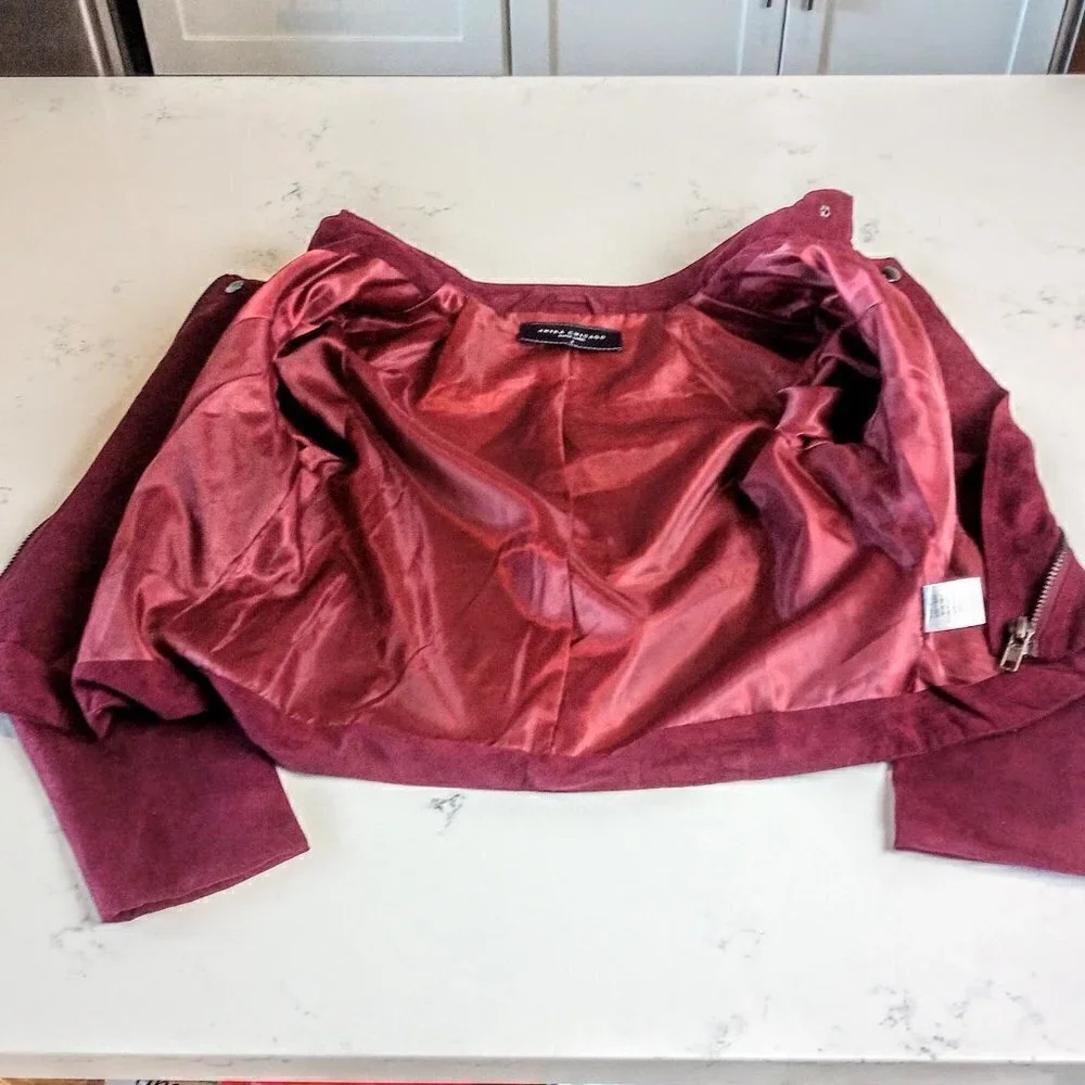 Akira Chicago Faux Suede Asymmetrical Zip Jacket